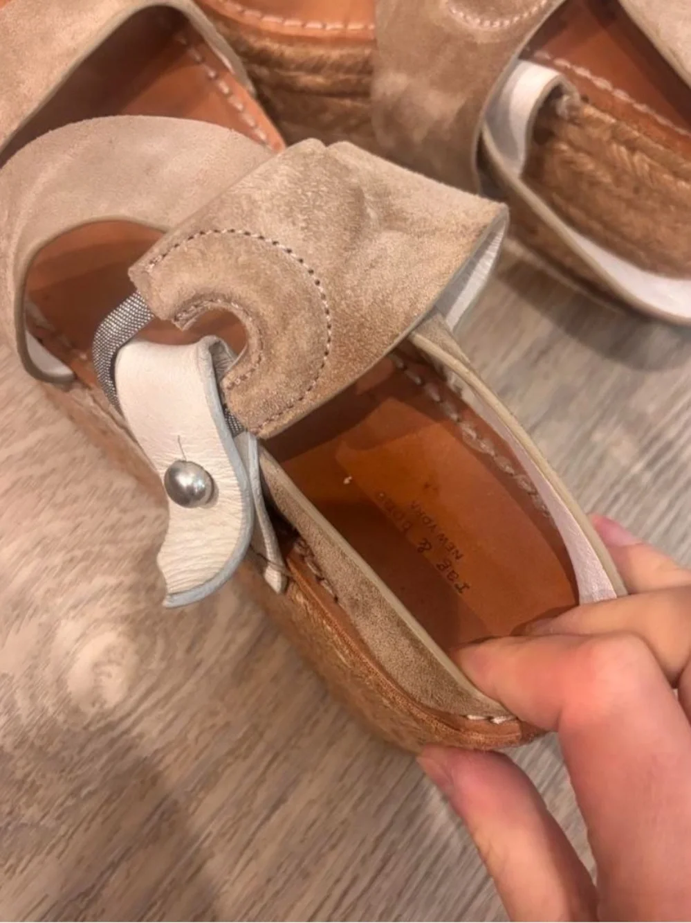 rag & bone Suede Espadrille Platform Sandals in Taupe
